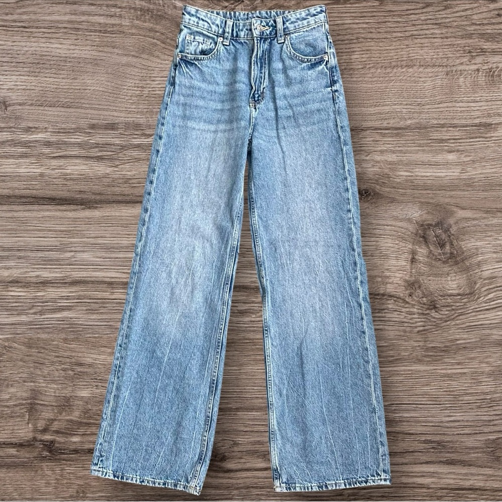 H&M Light Blue Wash High Rise Baggy Women Jeans